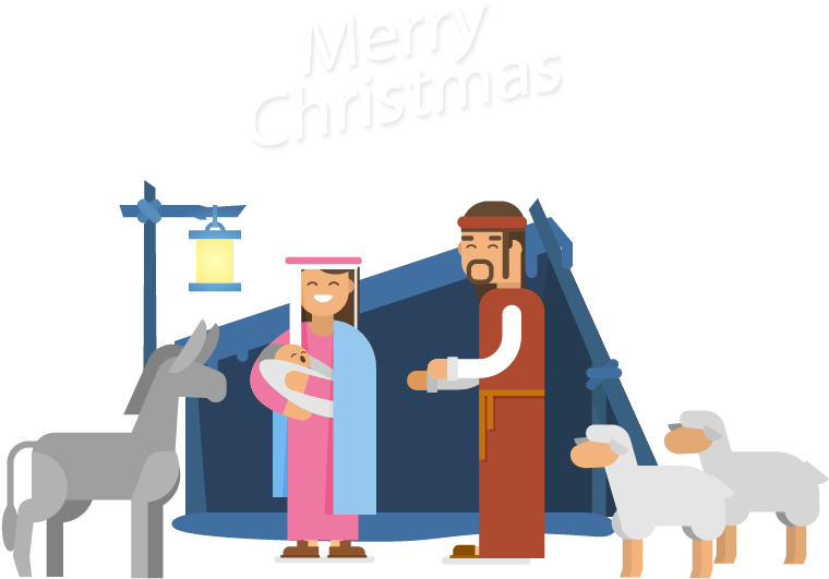 Nativity Scene Christmas Greeting PNG image