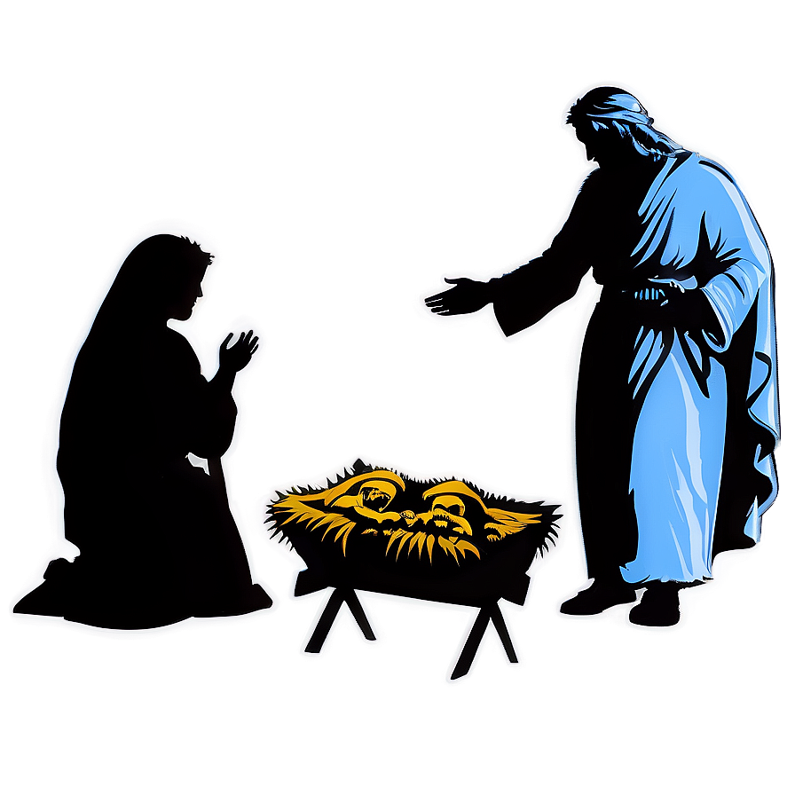 Nativity Scene Silhouette Png 06292024 PNG image