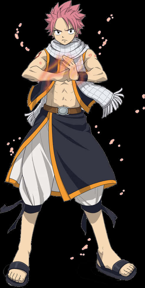 Natsu Dragneel Fairy Tail Stance PNG image