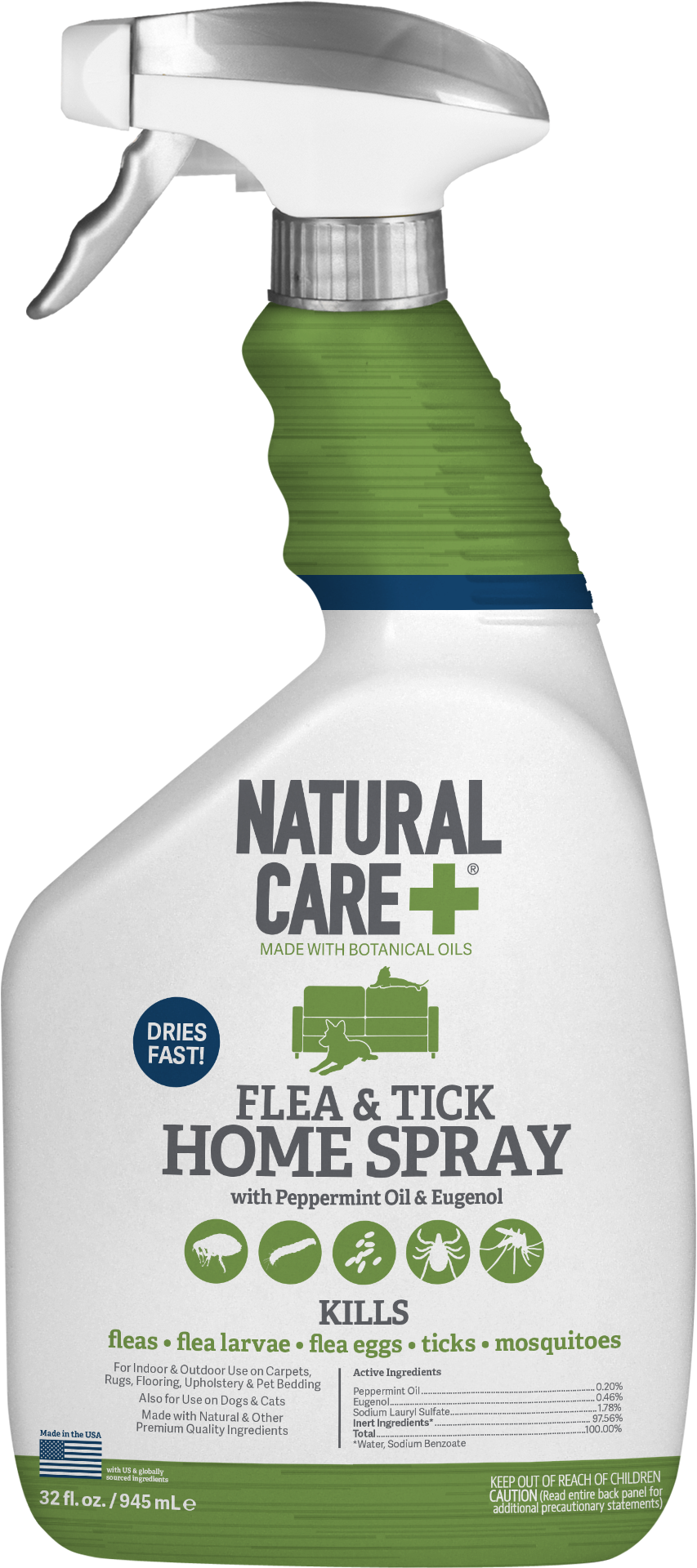 Natural Care Fleaand Tick Home Spray Bottle PNG image