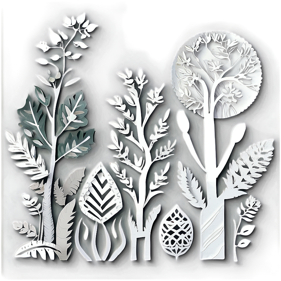 Nature Inspired Paper Cut Out Artwork Png 06282024 PNG image