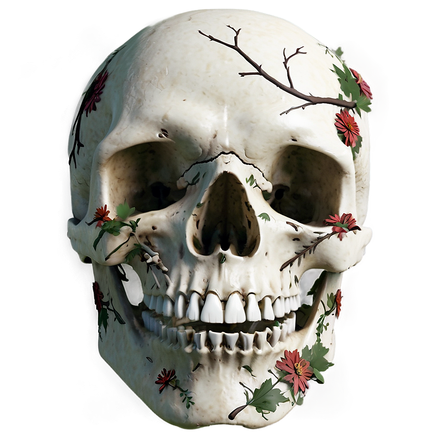 Nature-inspired Skull Face Png Unt PNG image