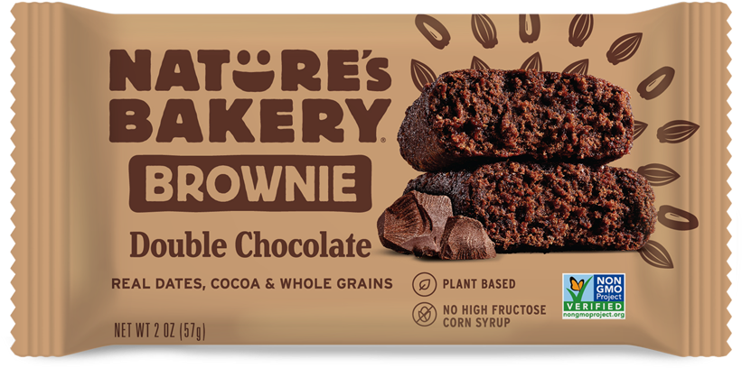 Natures Bakery Double Chocolate Brownie Packaging PNG image