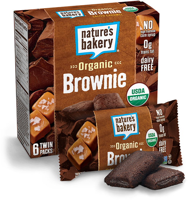 Natures Bakery Organic Brownie Packaging PNG image