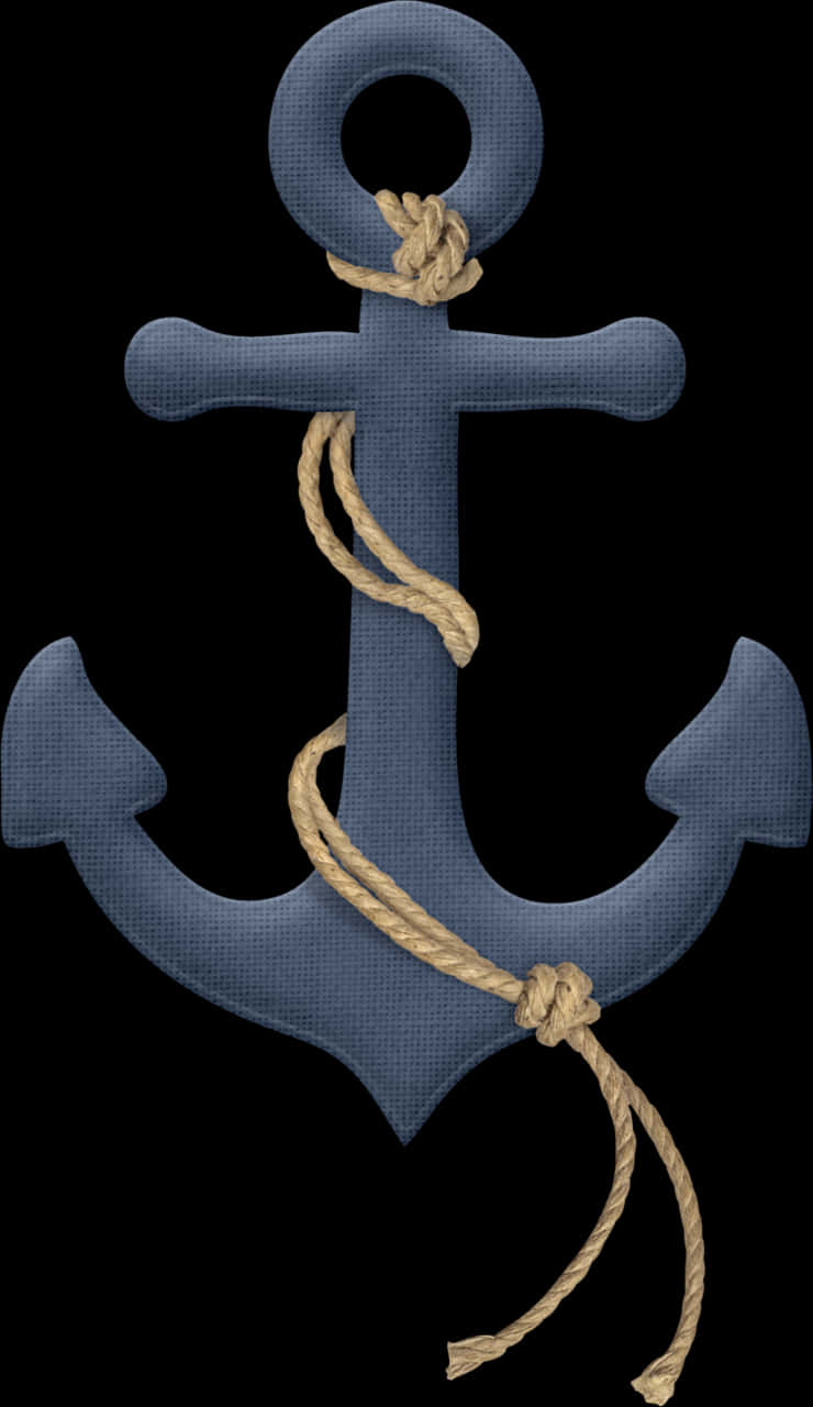 Nautical Anchorwith Rope Design PNG image
