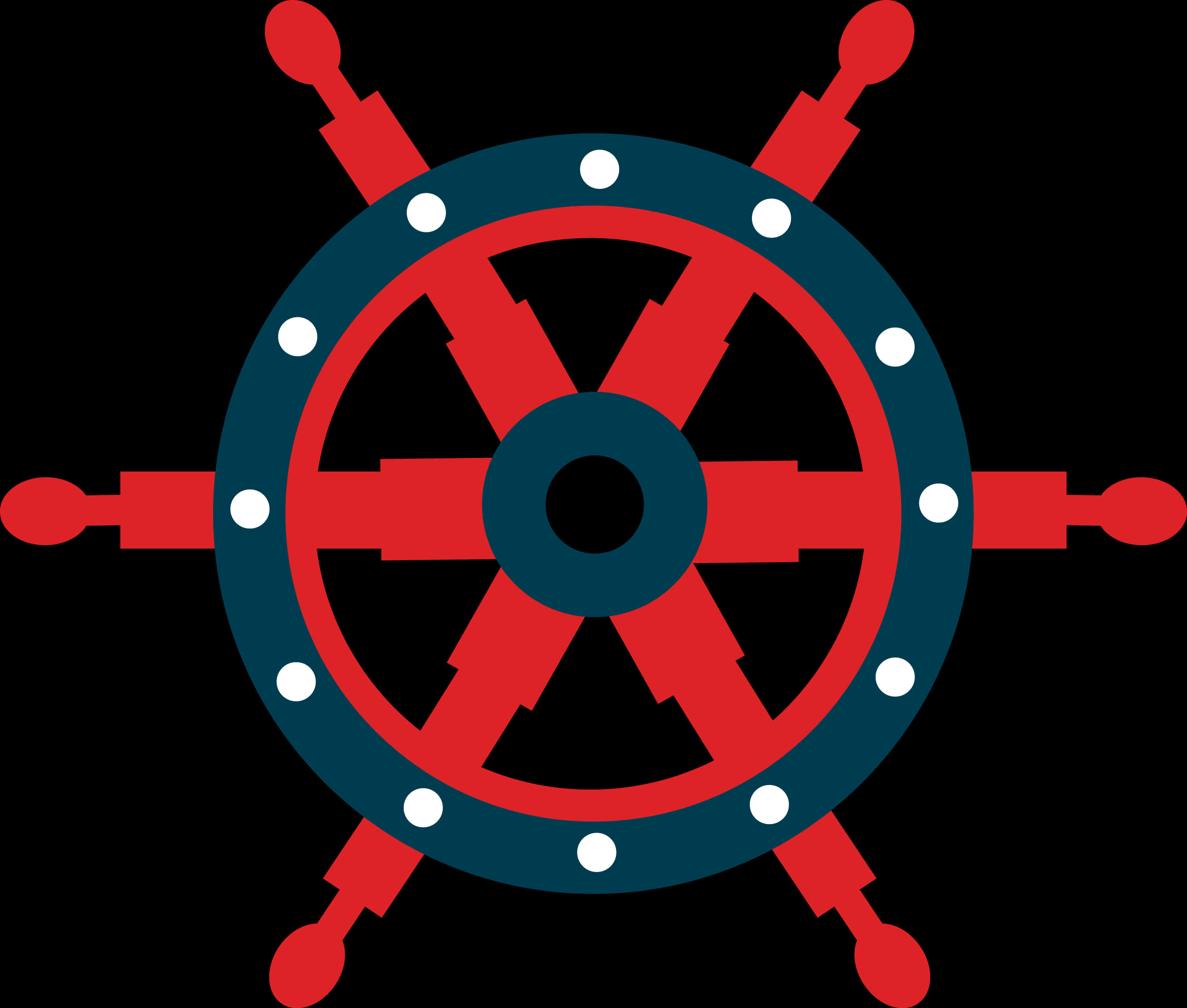 Nautical Ship Wheel Vector PNG image