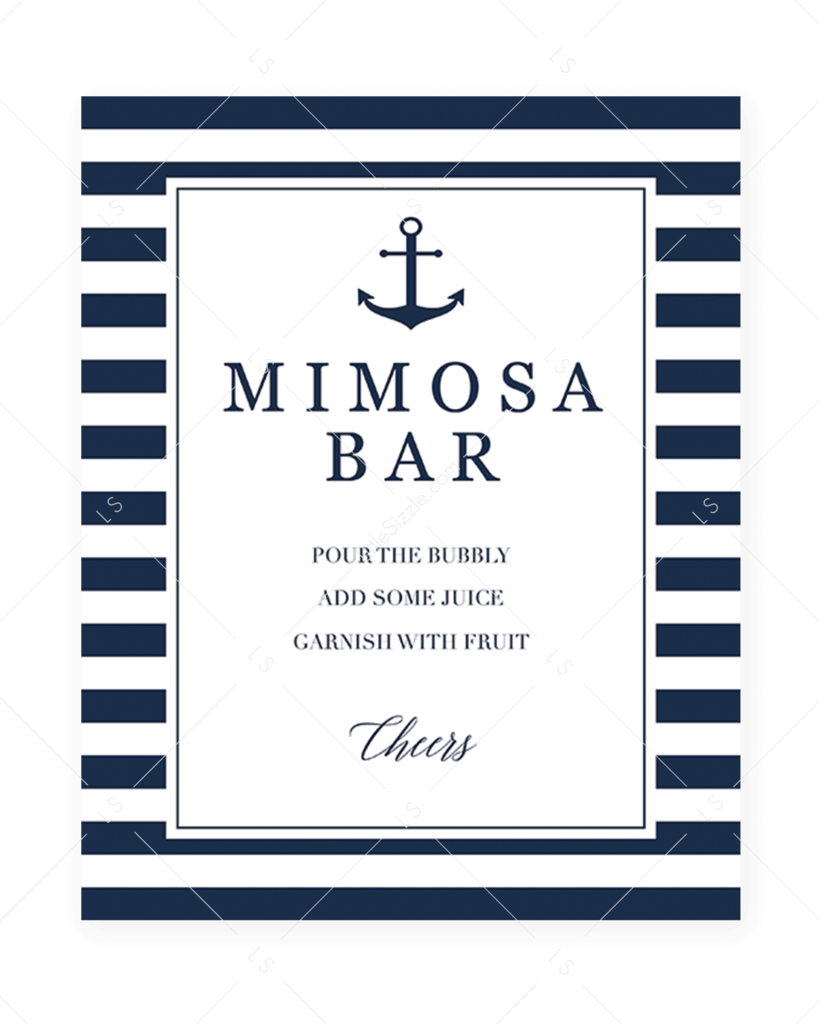 Nautical Themed Mimosa Bar Sign PNG image