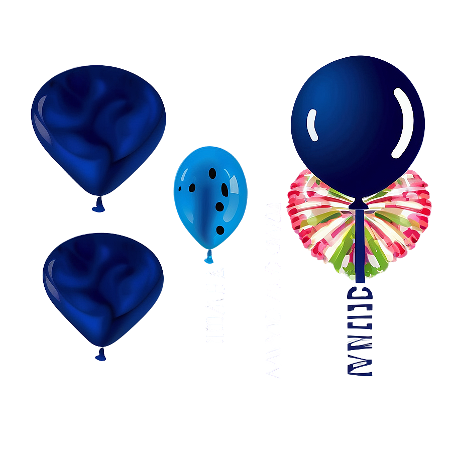 Navy Blue Balloons Png Wia PNG image