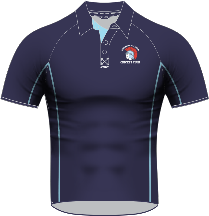 Navy Blue Cricket Club Polo Shirt Design PNG image