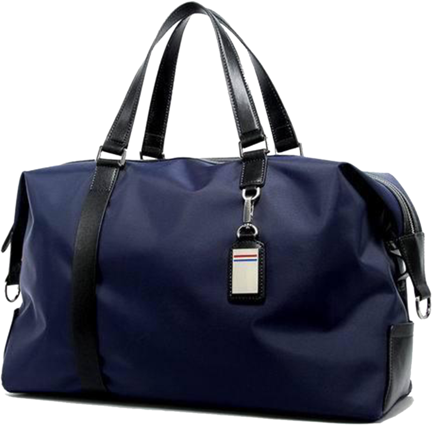 Navy Blue Travel Duffel Bag PNG image