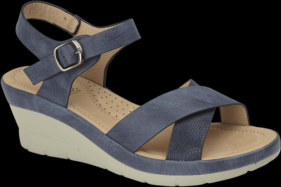 Navy Blue Wedge Sandalfor Women PNG image