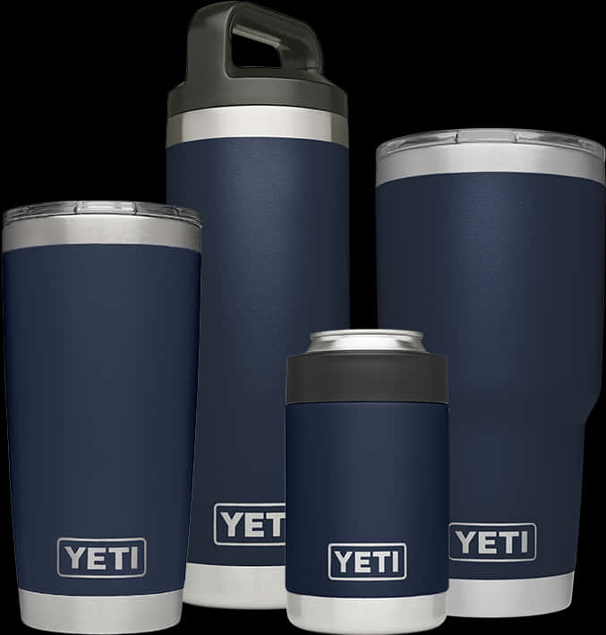 Navy Blue Yeti Drinkware Collection PNG image