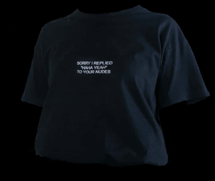 Navy Shirt With Text PNG image