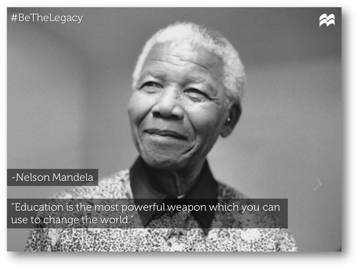 Nelson Mandela Education Quote PNG image