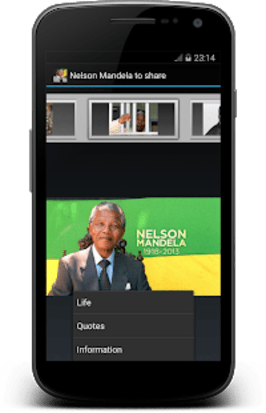 Nelson Mandela Mobile App Display PNG image