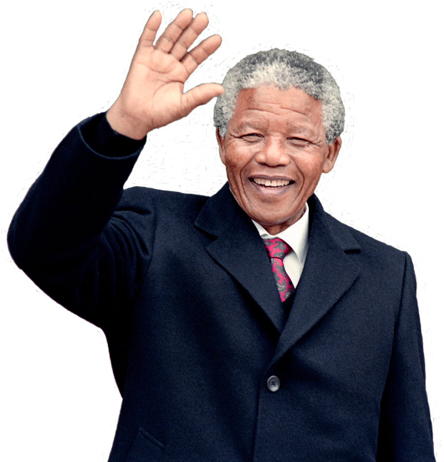 Nelson Mandela Waving Smile PNG image