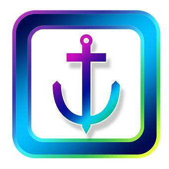 Neon Anchor App Icon PNG image