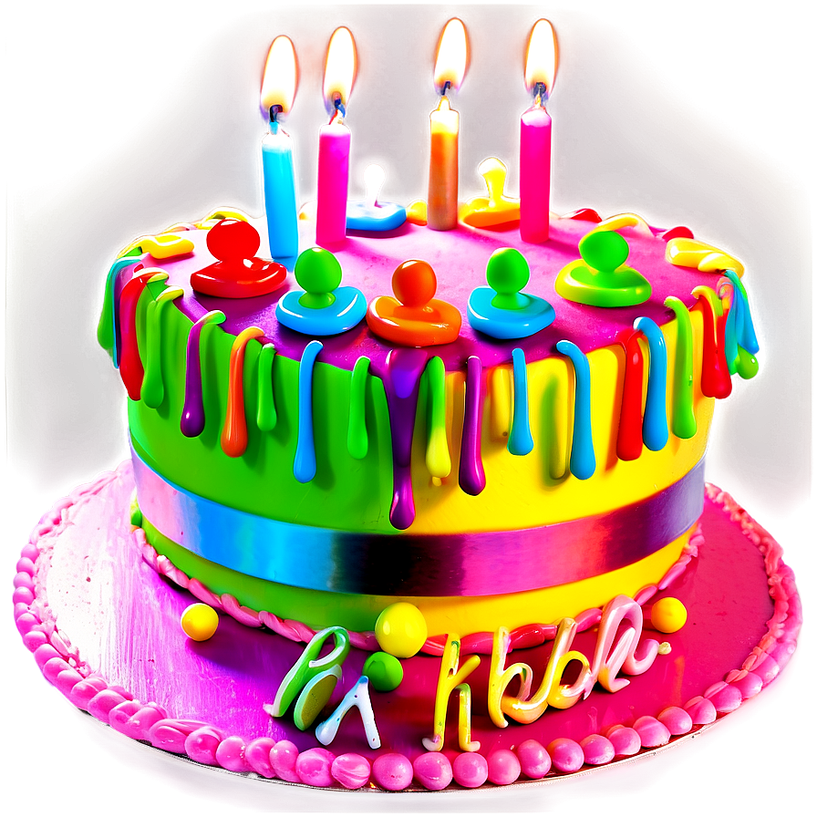 Neon Birthday Cake Png 81 PNG image