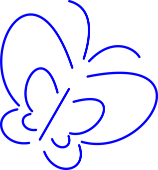 Neon Blue Butterfly Outline PNG image