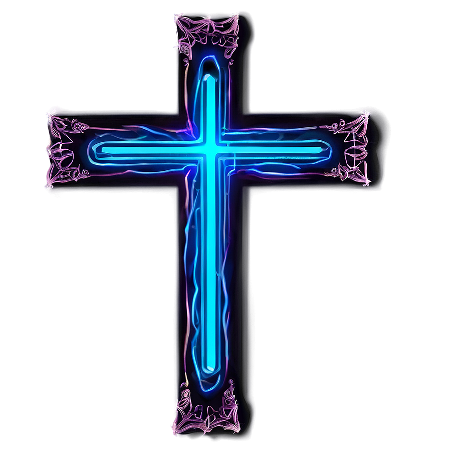 Neon Blue Cross Art Png Cky PNG image