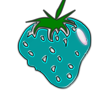 Neon Blue Strawberry Art PNG image