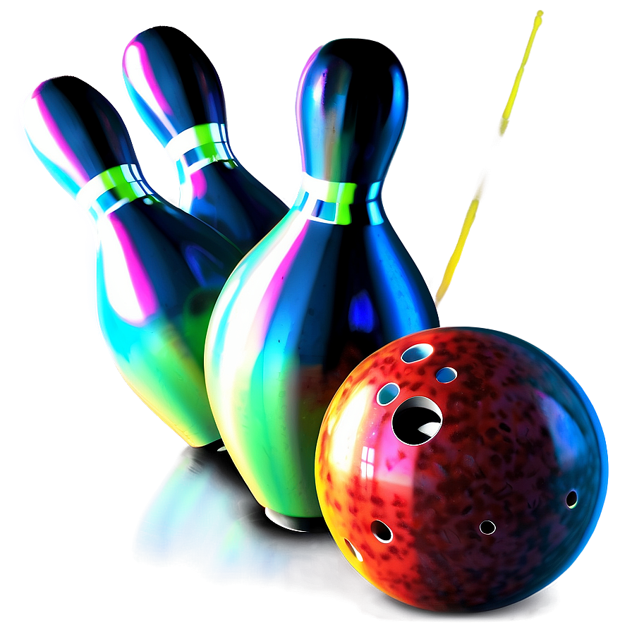 Neon Bowling Sign Png 05212024 PNG image