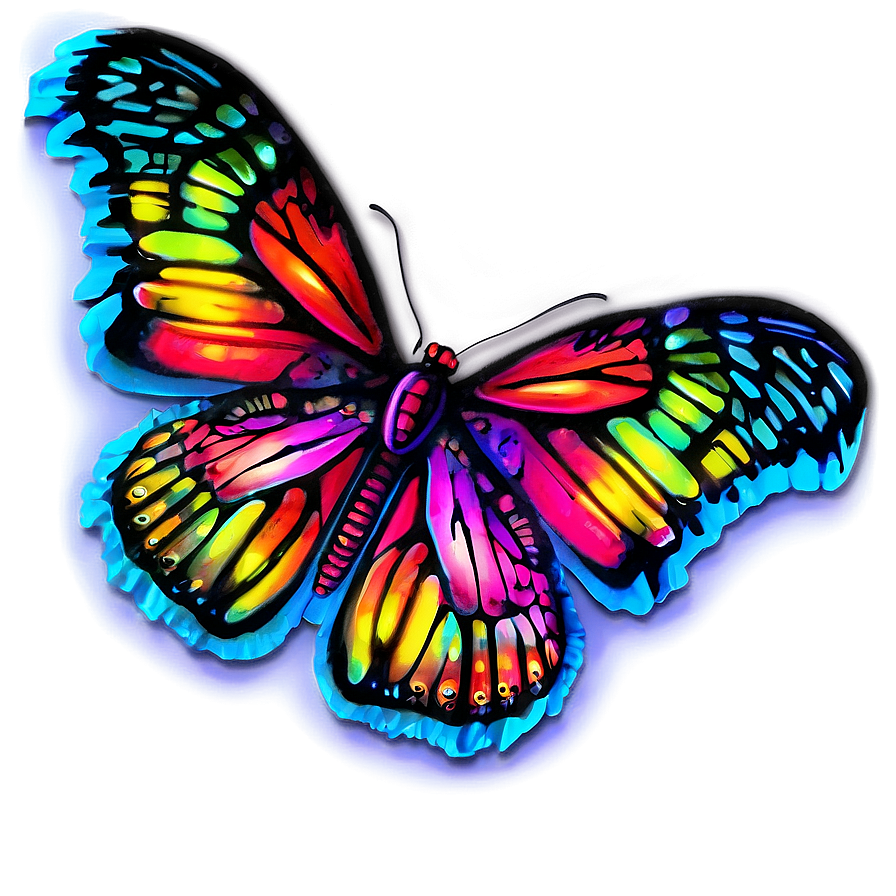 Neon Butterfly Fantasy Png 06272024 PNG image