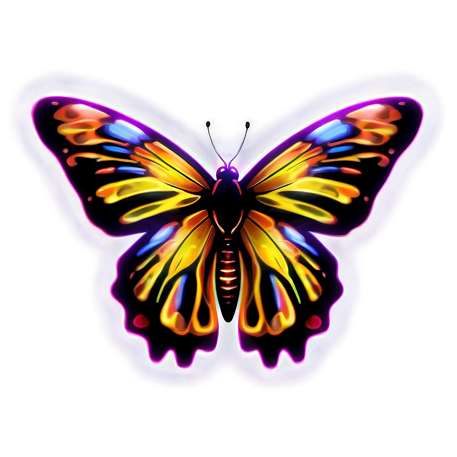 Neon Butterfly Glow Png 04292024 PNG image