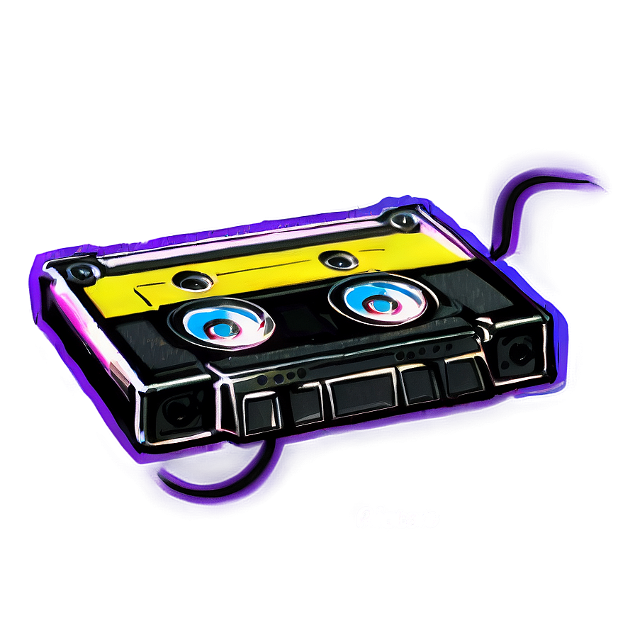 Neon Cassette Tape Png 48 PNG image