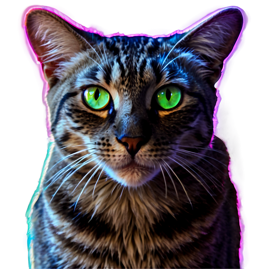 Neon Cat Filter Png 06282024 PNG image