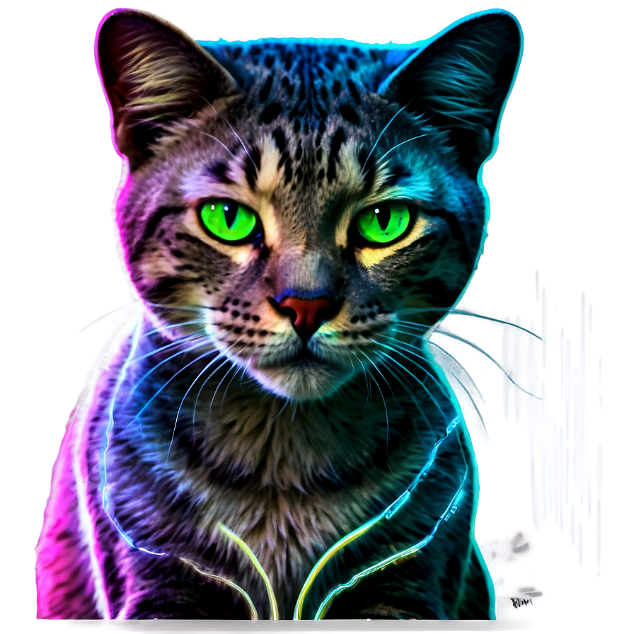 Neon Cat Filter Png Iru PNG image