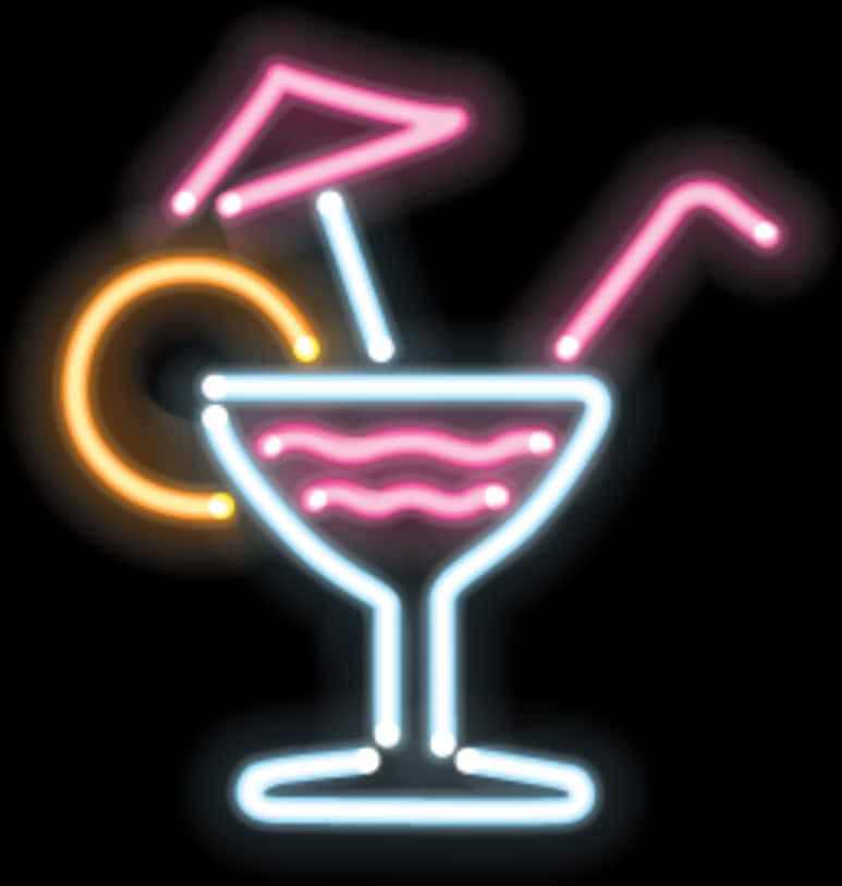 Neon Cocktail Sign PNG image