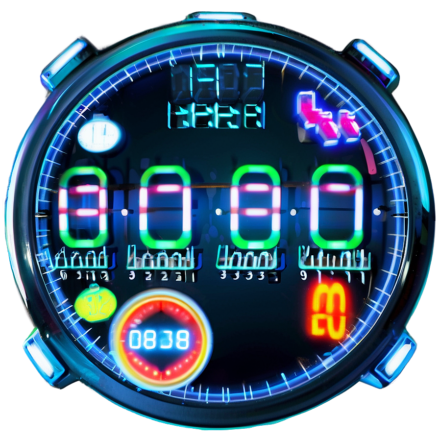 Neon Countdown Timer Png 06282024 PNG image