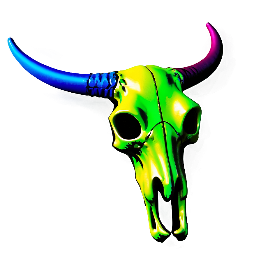 Neon Cow Skull Png Vjk24 PNG image