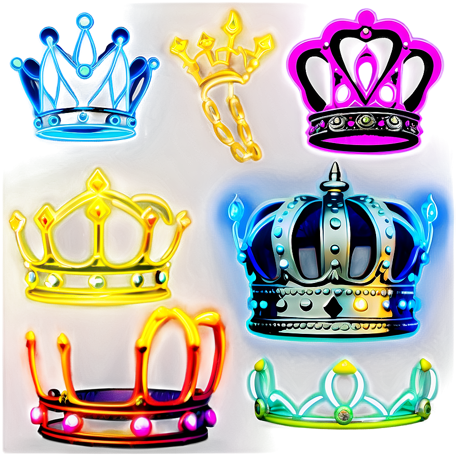 Neon Crown Outline Png 06272024 PNG image