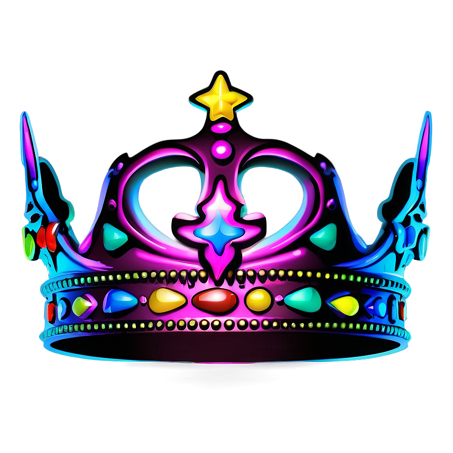 Neon Crown Vector Png 06272024 PNG image