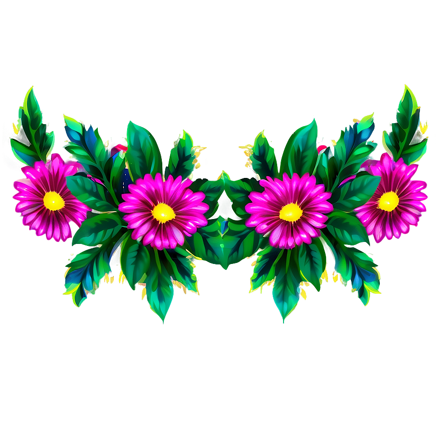 Neon Floral Pattern Png Iws62 PNG image