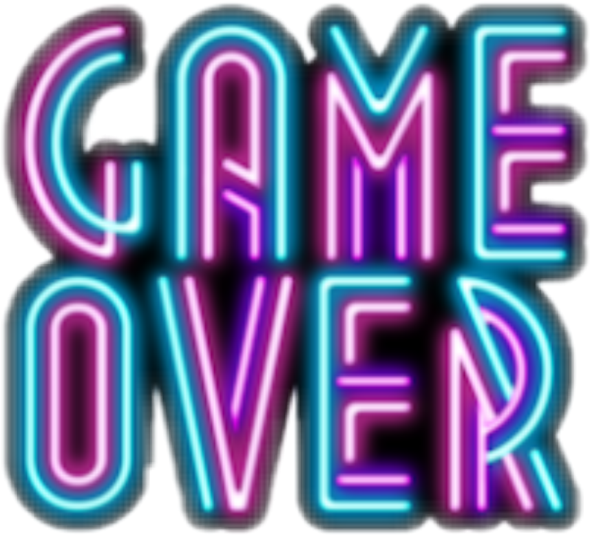 Neon Game Over Text PNG image