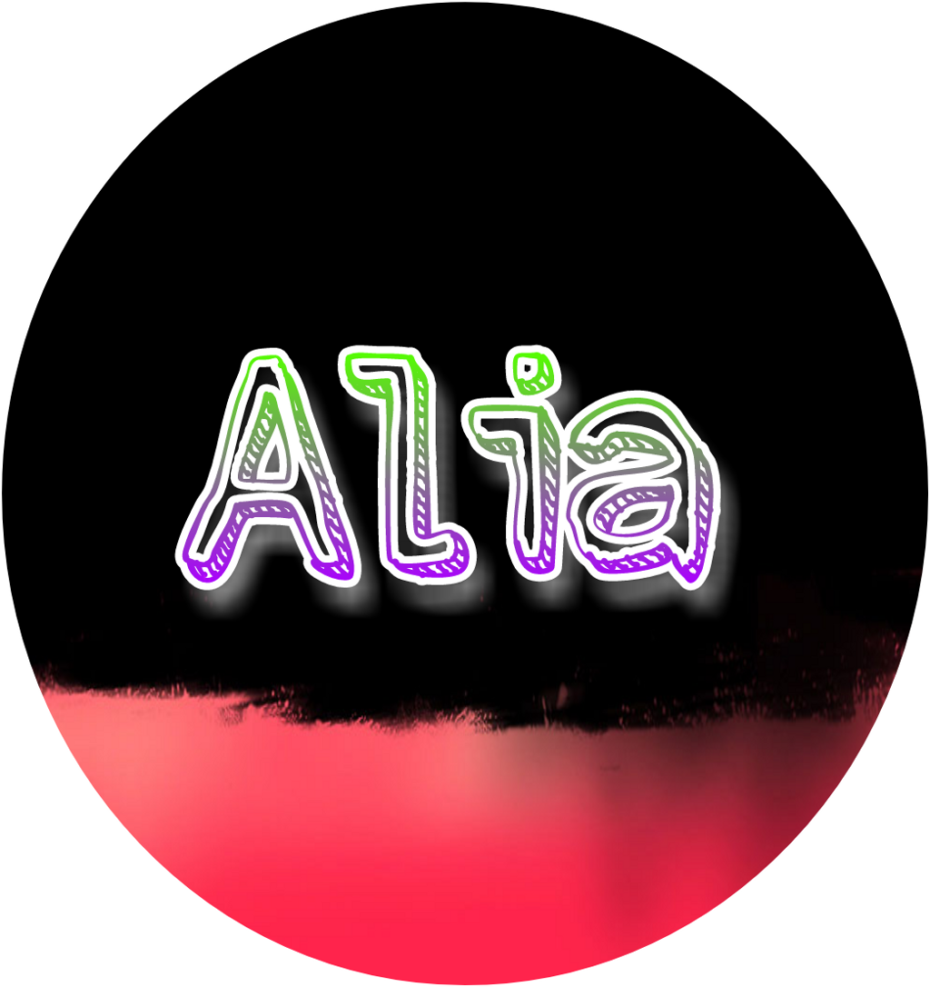 Neon Glow Alia Text PNG image
