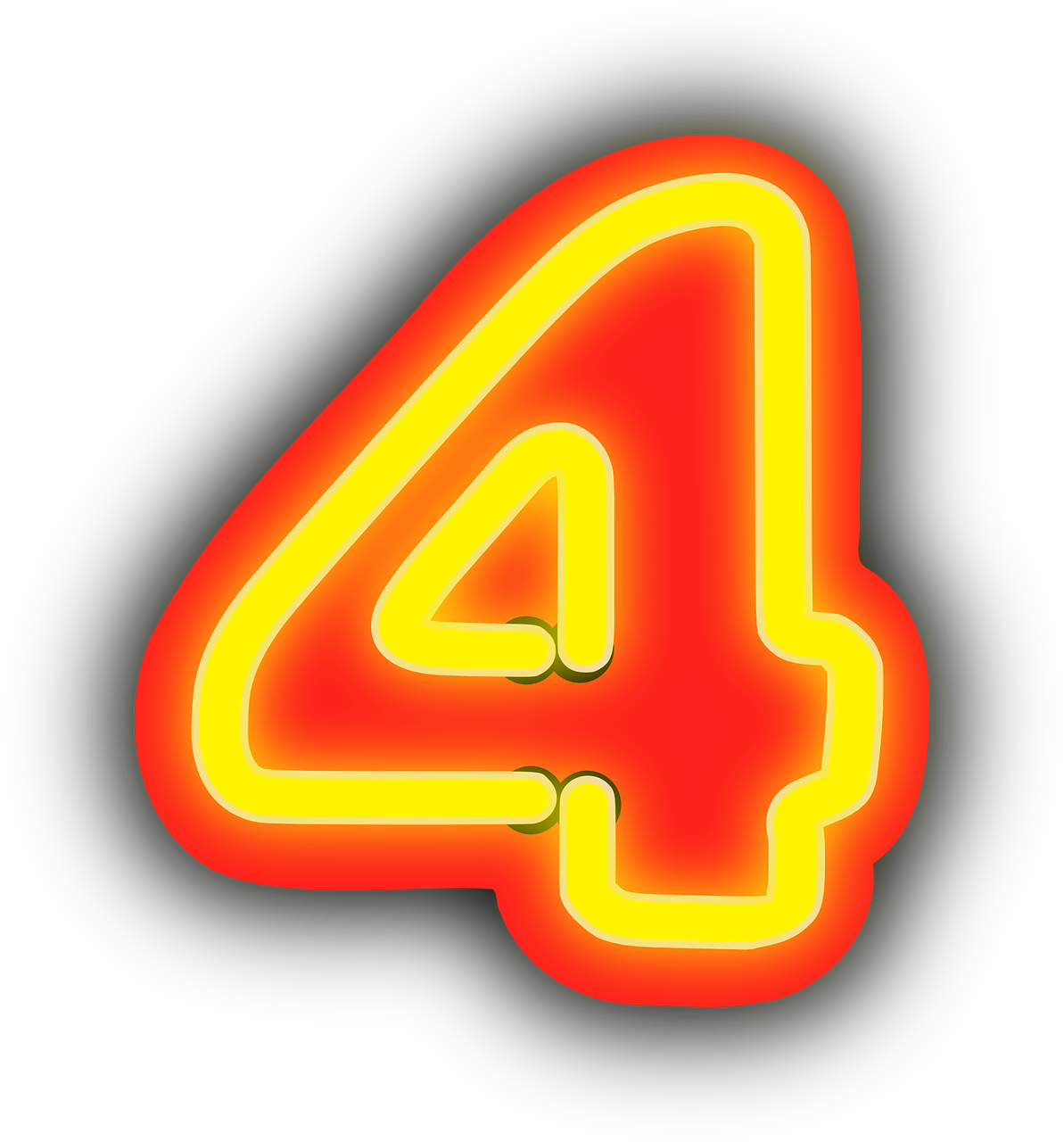 Neon Glow Number4 PNG image