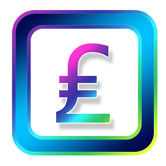 Neon Glow Pound Symbol Icon PNG image