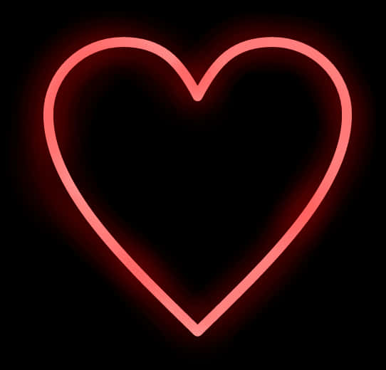 Neon Glow Red Heart PNG image