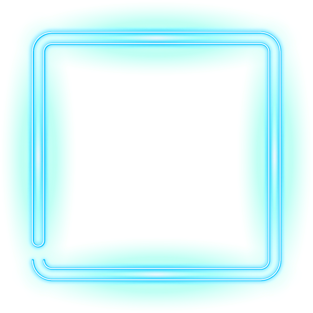 Neon Glow Square Frame PNG image