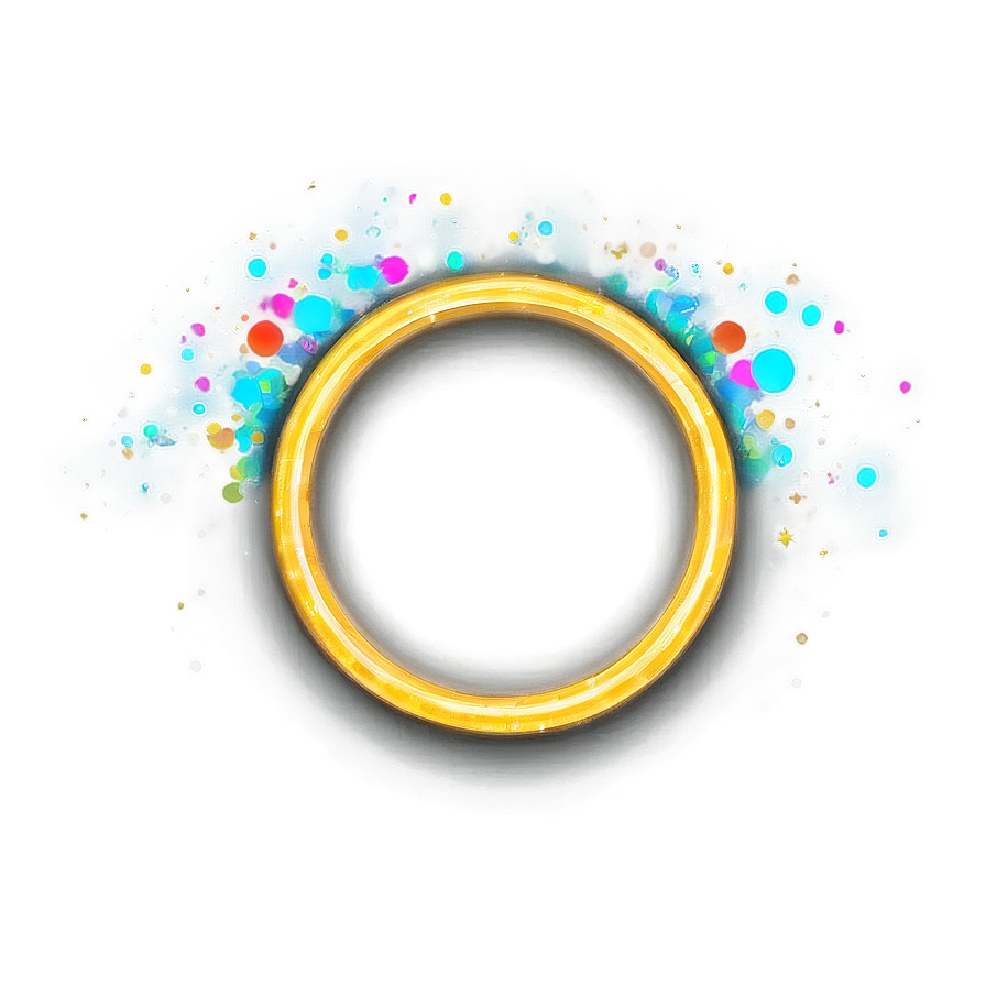 Neon Gold Circle Frame Png 56 PNG image