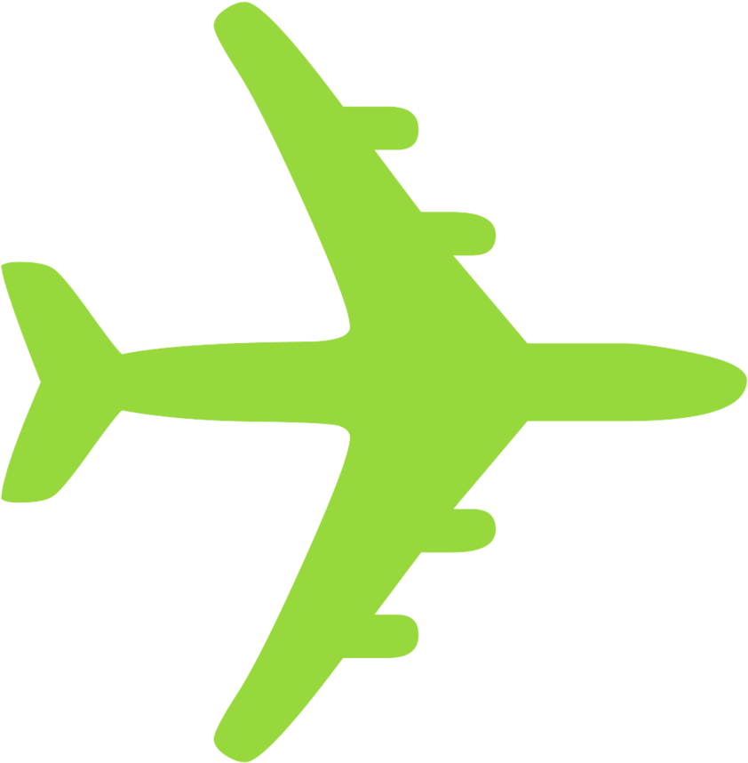 Neon Green Airplane Silhouette PNG image