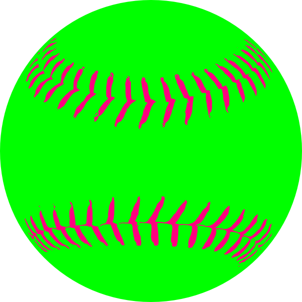 Neon Green Baseballwith Pink Stitches PNG image