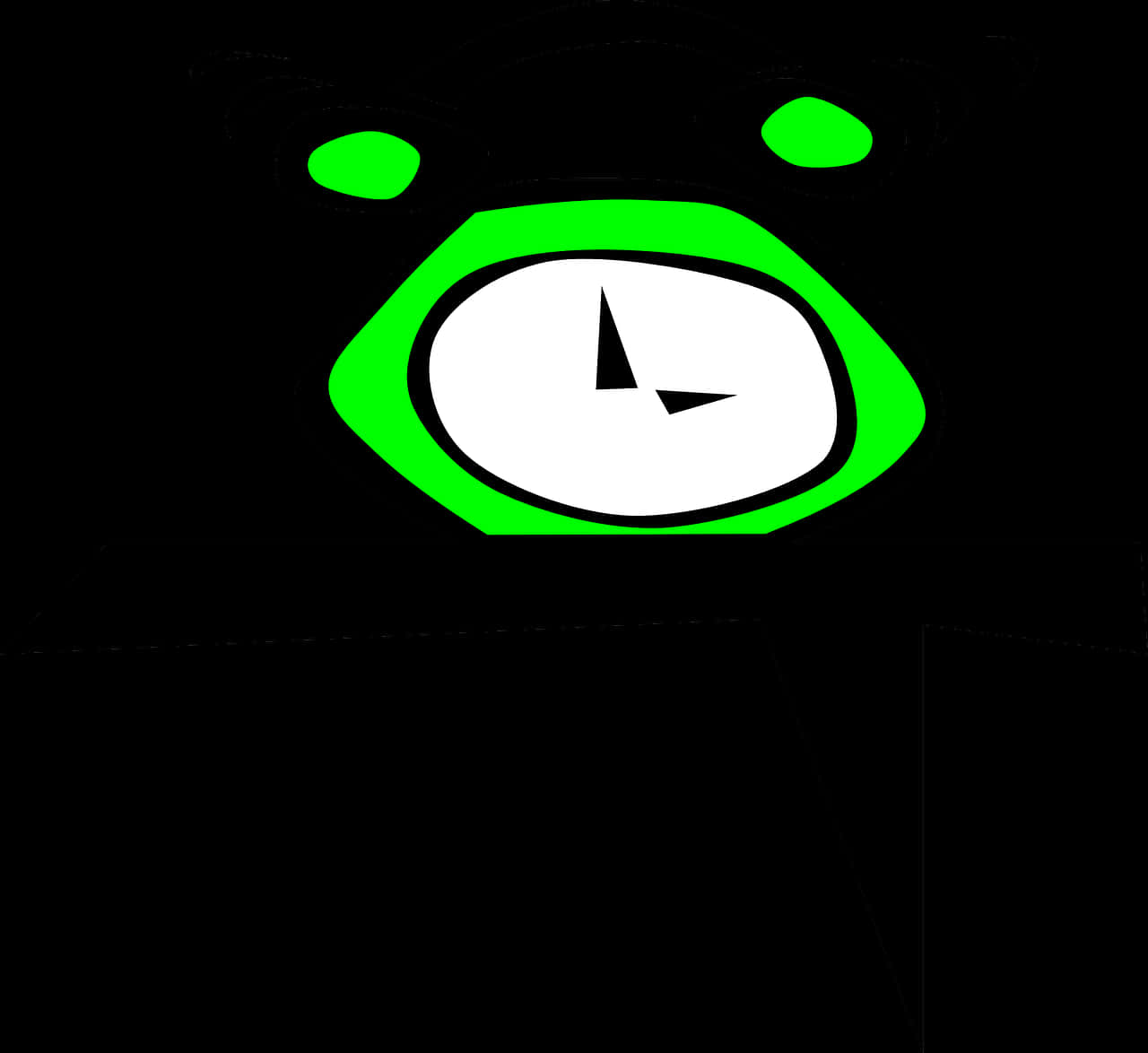 Neon Green Clock Design PNG image