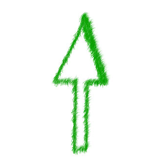 Neon Green Fuzzy Arrow PNG image