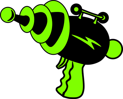 Neon Green Gun Silhouette PNG image