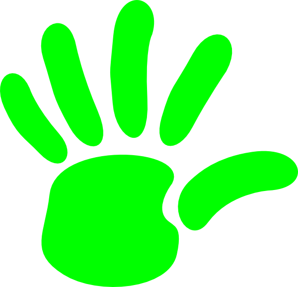 Neon Green Hand Print Clipart PNG image